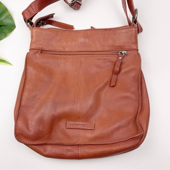 Lucky Brand Maka Brown Leather Crossbody Purse Walnut - Picture 2 of 10